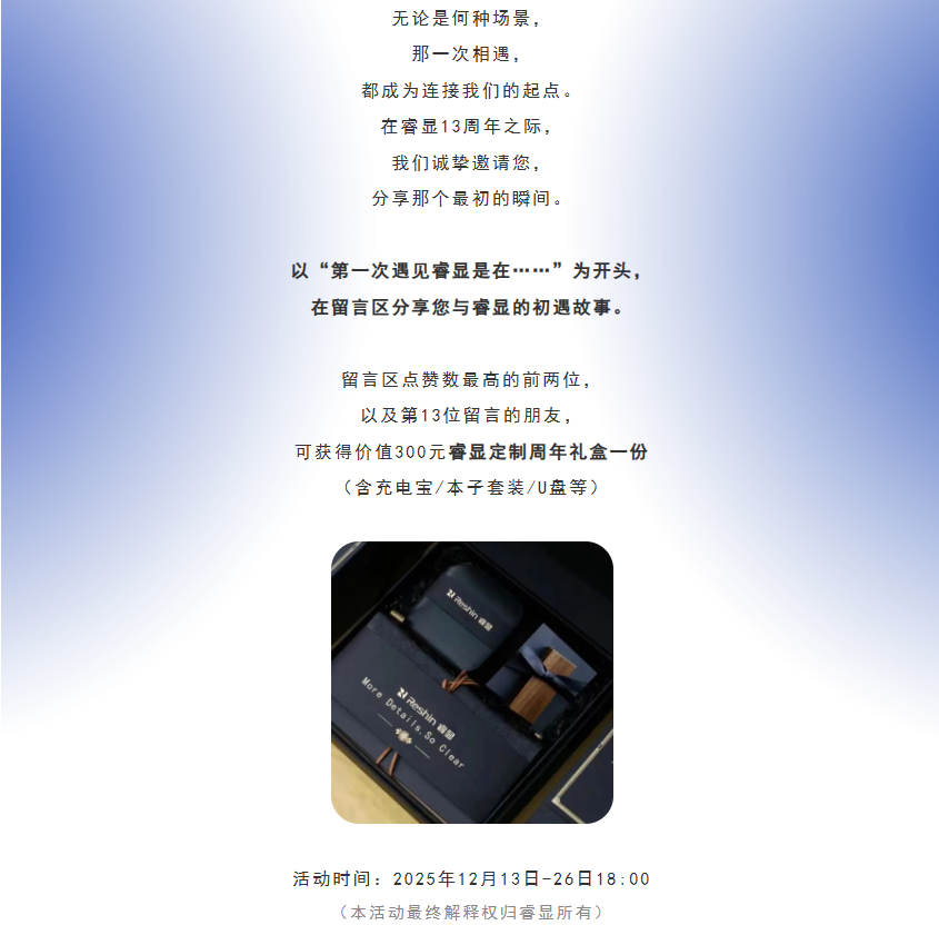 睿显周年活动